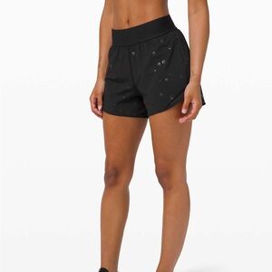 Lululemon Hotty Hot Short *High-Rise Long 4" Poco Logo Foil Black *Rare*
